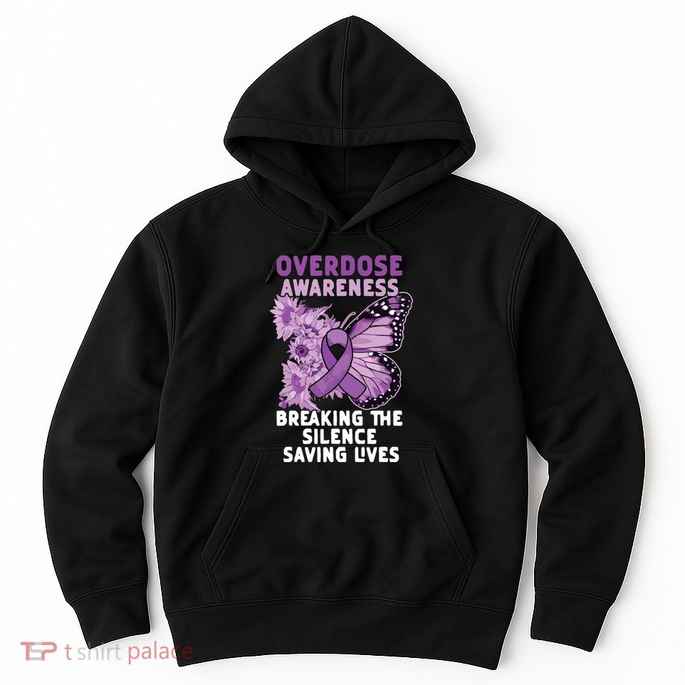 Overdose Awareness Purple Ribbon Drug Addiction Hoodie