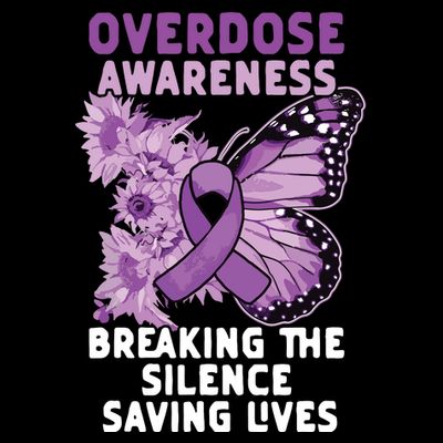 Overdose Awareness Purple Ribbon Drug Addiction T-Shirt