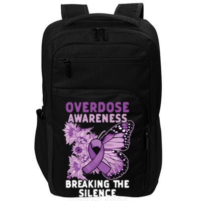 Overdose Awareness Purple Ribbon Drug Addiction Impact Tech Backpack