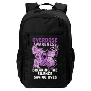 Overdose Awareness Purple Ribbon Drug Addiction Daily Commute Backpack