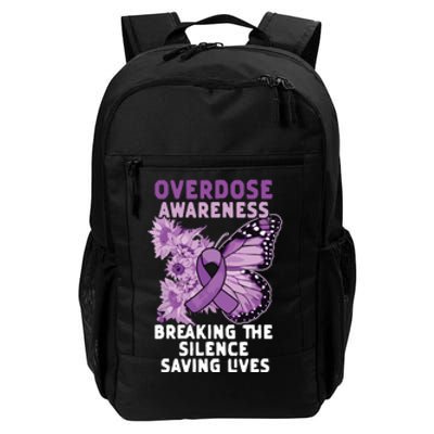 Overdose Awareness Purple Ribbon Drug Addiction Daily Commute Backpack