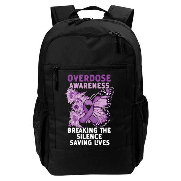 Overdose Awareness Purple Ribbon Drug Addiction Daily Commute Backpack