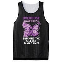 Overdose Awareness Purple Ribbon Drug Addiction Mesh Reversible Basketball Jersey Tank