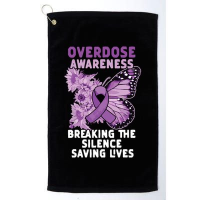 Overdose Awareness Purple Ribbon Drug Addiction Golf Towel