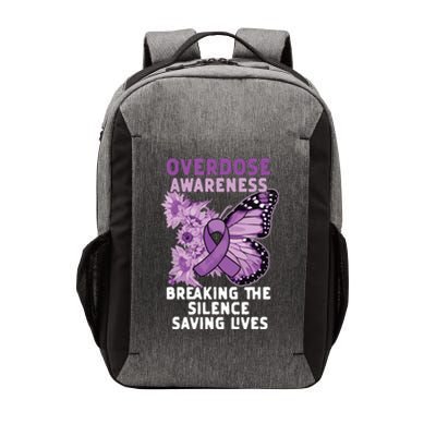 Overdose Awareness Purple Ribbon Drug Addiction Vector Backpack