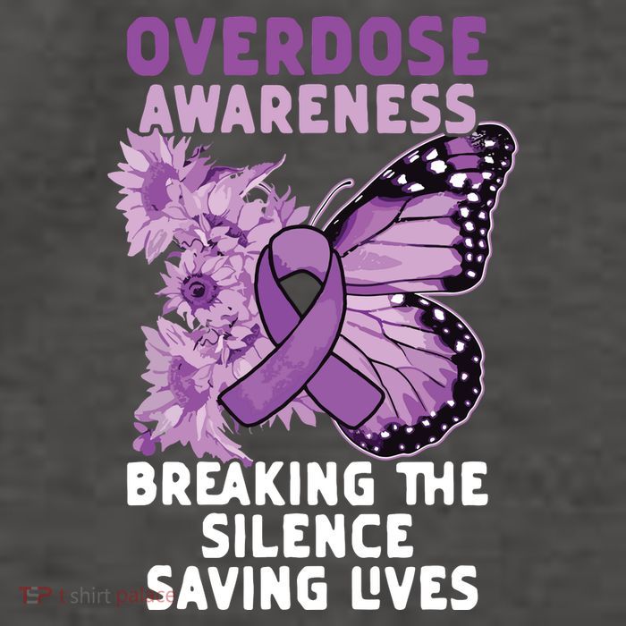 Overdose Awareness Purple Ribbon Drug Addiction Vector Backpack