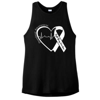 Overdose Awareness Purple Ribbon Drug Addiction Recovery Ladies PosiCharge Tri-Blend Wicking Tank