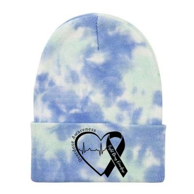 Overdose Awareness Purple Ribbon Drug Addiction Recovery Tie Dye 12in Knit Beanie