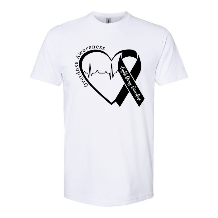 Overdose Awareness Purple Ribbon Drug Addiction Recovery Softstyle CVC T-Shirt