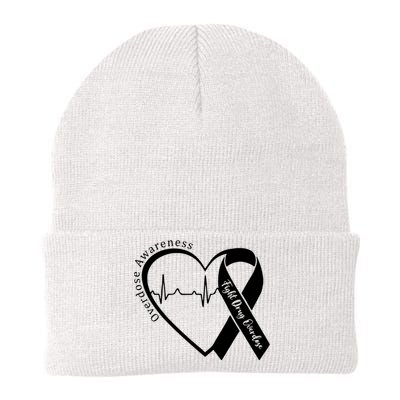 Overdose Awareness Purple Ribbon Drug Addiction Recovery Knit Cap Winter Beanie