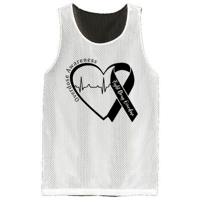 Overdose Awareness Purple Ribbon Drug Addiction Recovery Mesh Reversible Basketball Jersey Tank