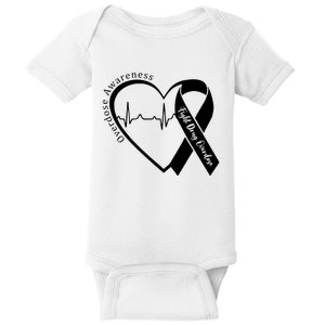 Overdose Awareness Purple Ribbon Drug Addiction Recovery Baby Bodysuit