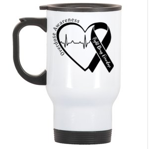 Overdose Awareness Purple Ribbon Drug Addiction Recovery Stainless Steel Travel Mug