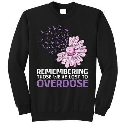 Overdose Awareness Purple Ribbon Drug Addiction Sunflower Sweatshirt