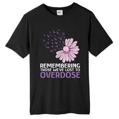 Overdose Awareness Purple Ribbon Drug Addiction Sunflower Tall Fusion ChromaSoft Performance T-Shirt