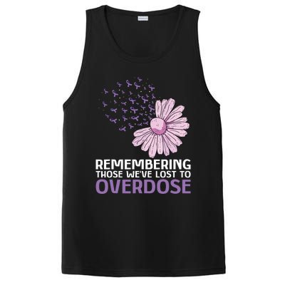 Overdose Awareness Purple Ribbon Drug Addiction Sunflower PosiCharge Competitor Tank