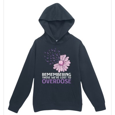 Overdose Awareness Purple Ribbon Drug Addiction Sunflower Urban Pullover Hoodie