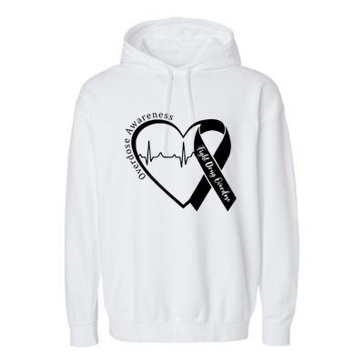 Overdose Awareness Purple Ribbon Drug Addiction Recovery Garment-Dyed Fleece Hoodie