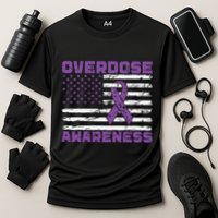 Overdose Awareness Purple Ribbon Drug Addiction Cooling Performance Crew T-Shirt