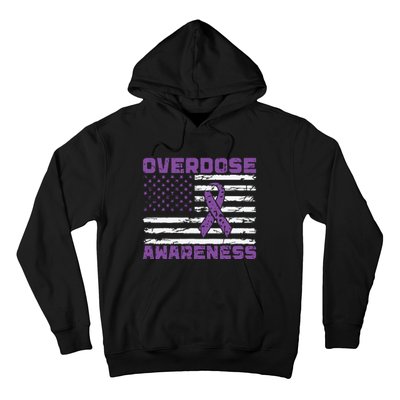 Overdose Awareness Purple Ribbon Drug Addiction Hoodie