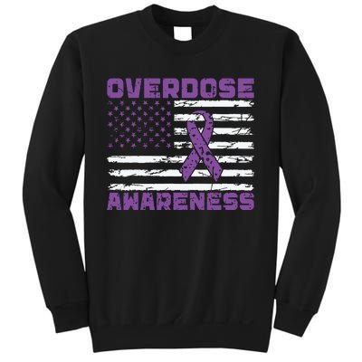 Overdose Awareness Purple Ribbon Drug Addiction Sweatshirt