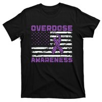 Overdose Awareness Purple Ribbon Drug Addiction T-Shirt