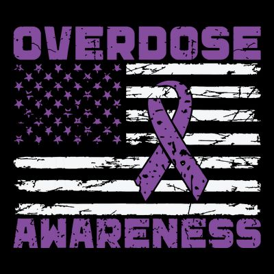 Overdose Awareness Purple Ribbon Drug Addiction T-Shirt