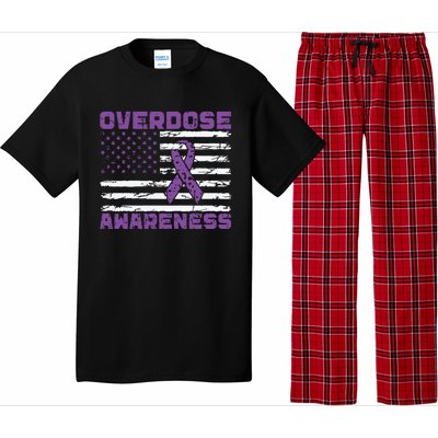 Overdose Awareness Purple Ribbon Drug Addiction Pajama Set