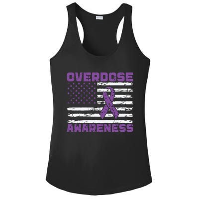 Overdose Awareness Purple Ribbon Drug Addiction Ladies PosiCharge Competitor Racerback Tank