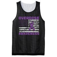 Overdose Awareness Purple Ribbon Drug Addiction Mesh Reversible Basketball Jersey Tank