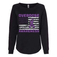 Overdose Awareness Purple Ribbon Drug Addiction Womens California Wash Sweatshirt