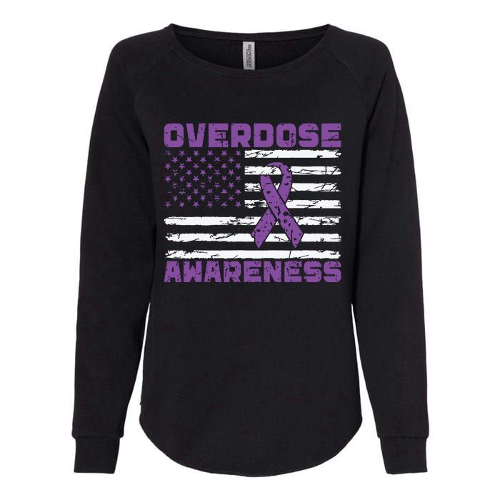 Overdose Awareness Purple Ribbon Drug Addiction Womens California Wash Sweatshirt