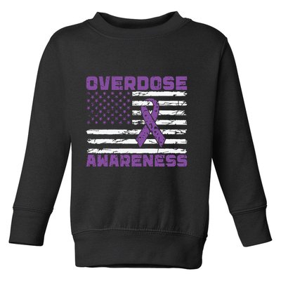 Overdose Awareness Purple Ribbon Drug Addiction Toddler Sweatshirt