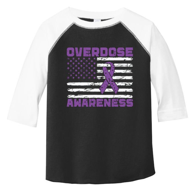 Overdose Awareness Purple Ribbon Drug Addiction Toddler Fine Jersey T-Shirt