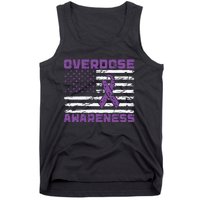 Overdose Awareness Purple Ribbon Drug Addiction Tank Top