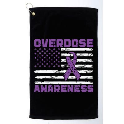 Overdose Awareness Purple Ribbon Drug Addiction Golf Towel