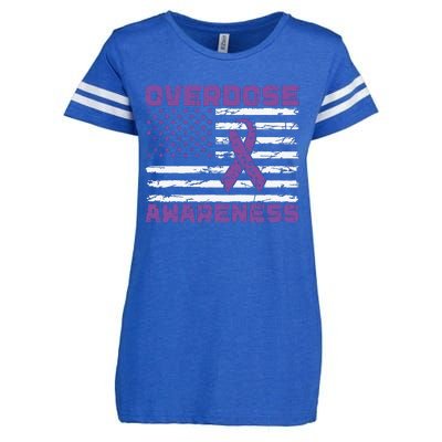 Overdose Awareness Purple Ribbon Drug Addiction Enza Ladies Jersey Football T-Shirt