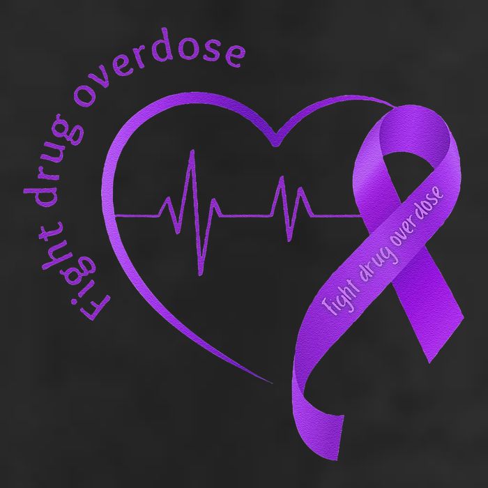 Overdose Awareness Purple Ribbon Drug Addiction Recovery 11oz C Handle Ceramic Mug