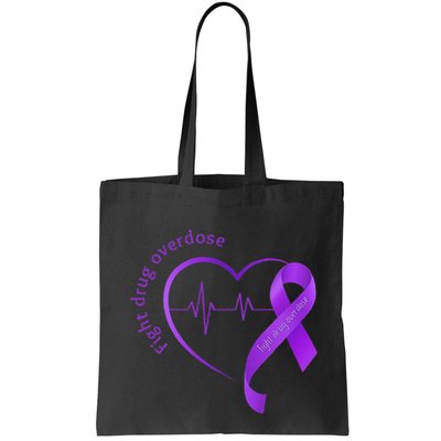 Overdose Awareness Purple Ribbon Drug Addiction Recovery Bag