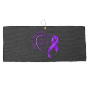 Overdose Awareness Purple Ribbon Drug Addiction Recovery Large Microfiber Waffle Golf Towel