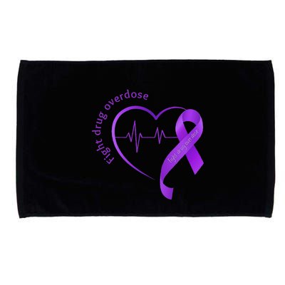 Overdose Awareness Purple Ribbon Drug Addiction Recovery Microfiber Hand Towel