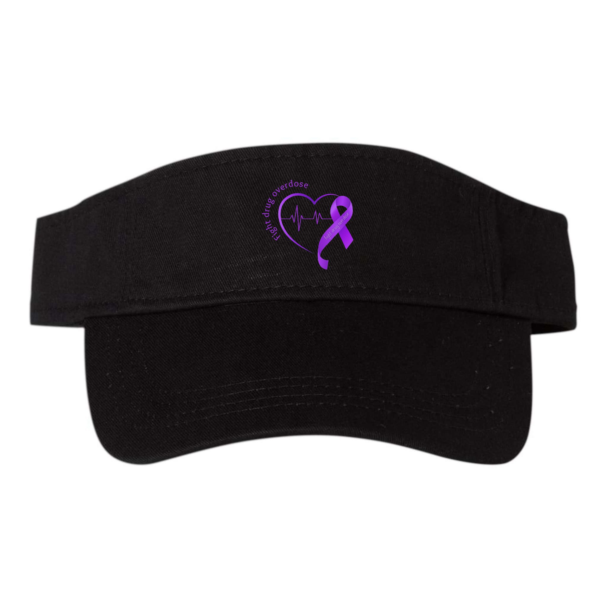 Overdose Awareness Purple Ribbon Drug Addiction Recovery Visor