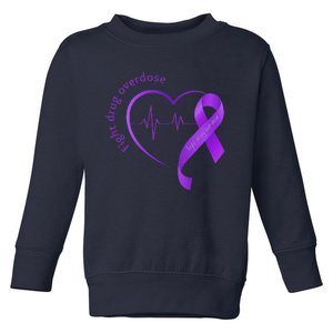 Overdose Awareness Purple Ribbon Drug Addiction Recovery Toddler Sweatshirt