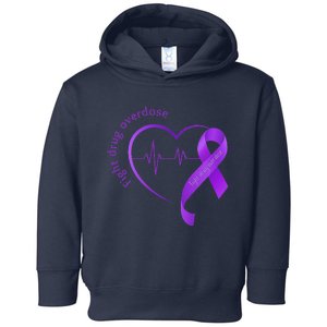 Overdose Awareness Purple Ribbon Drug Addiction Recovery Toddler Hoodie