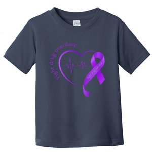 Overdose Awareness Purple Ribbon Drug Addiction Recovery Toddler T-Shirt