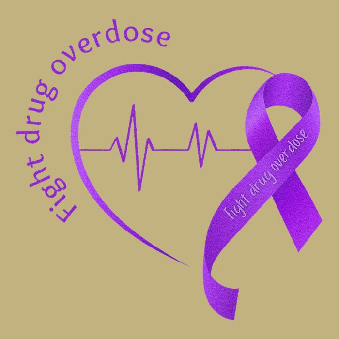 Overdose Awareness Purple Ribbon Drug Addiction Recovery Cooling Performance Crew T-Shirt