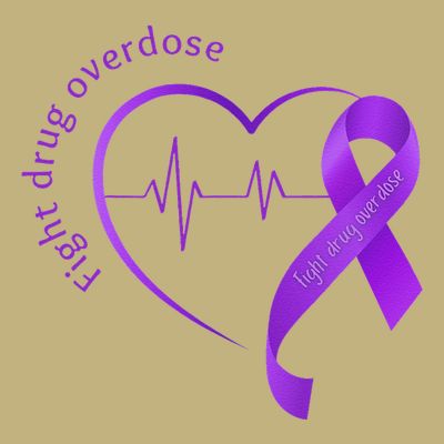 Overdose Awareness Purple Ribbon Drug Addiction Recovery T-Shirt