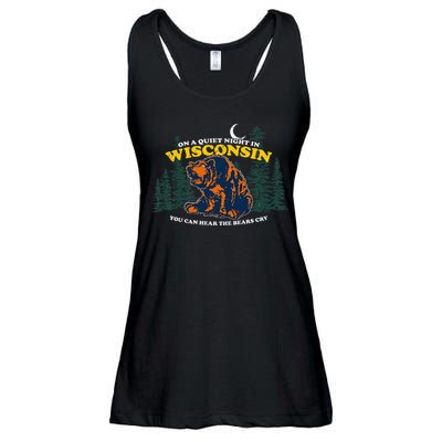 On A Quiet Night In Wisconsin You Can Hear The Bears Cry Ladies Essential Flowy Tank