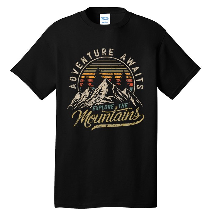 Outdoor Adventure Retro Vintage Camping Hiking Mountain Tall T-Shirt