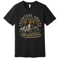 Outdoor Adventure Retro Vintage Camping Hiking Mountain Premium T-Shirt